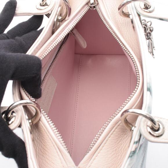 Christian Dior Dior Lady handbag, leather, women's, pink and gray. - Picture 3 of 9
